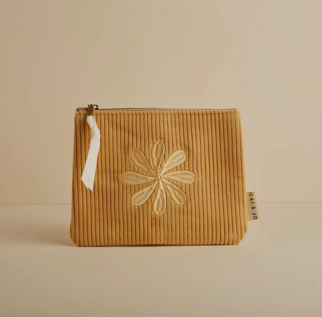 Jamila Accessories Corduroy Pouch In Marigold