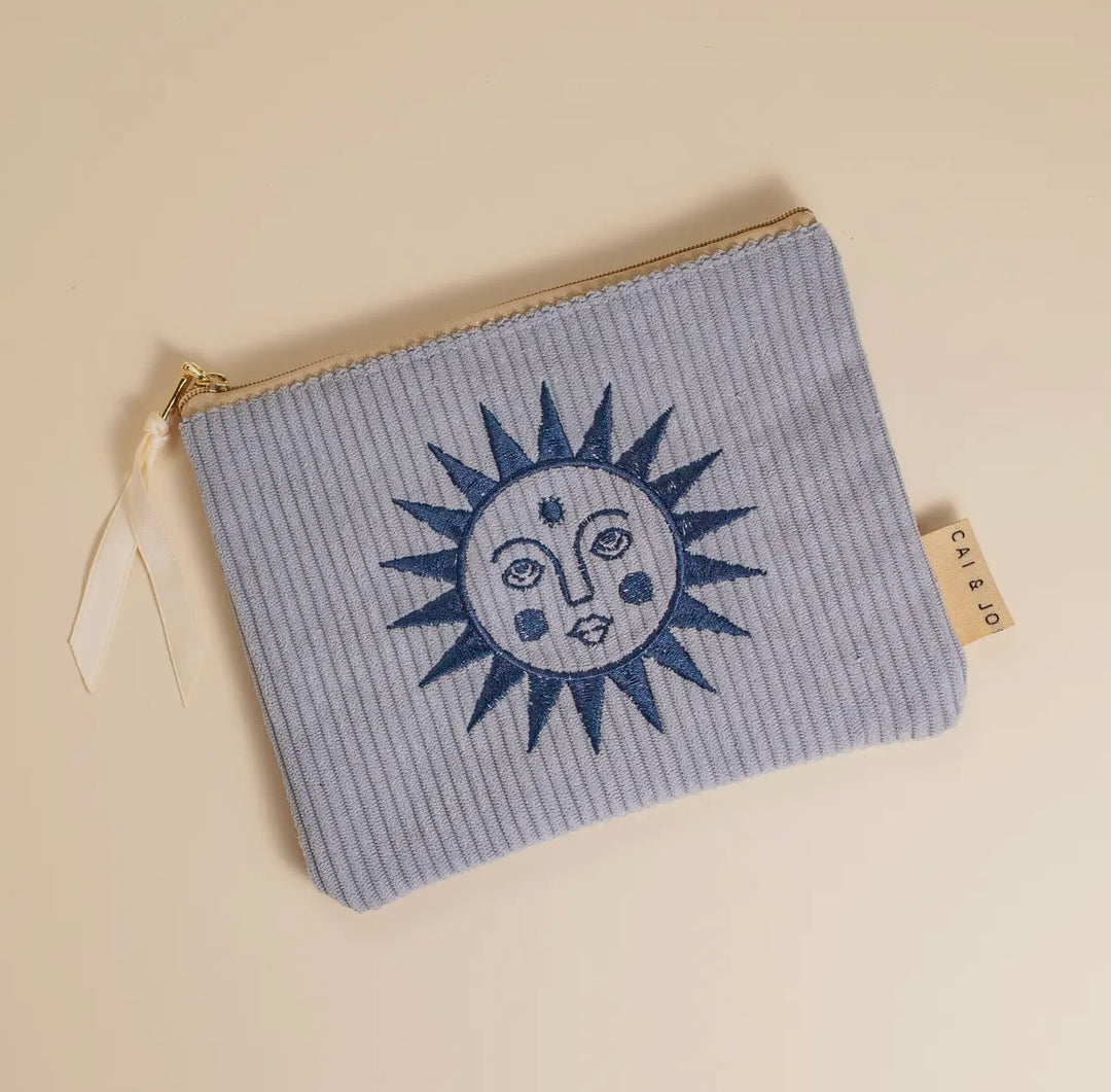 Jamila Accessories Corduroy Pouch In Seafoam Blue
