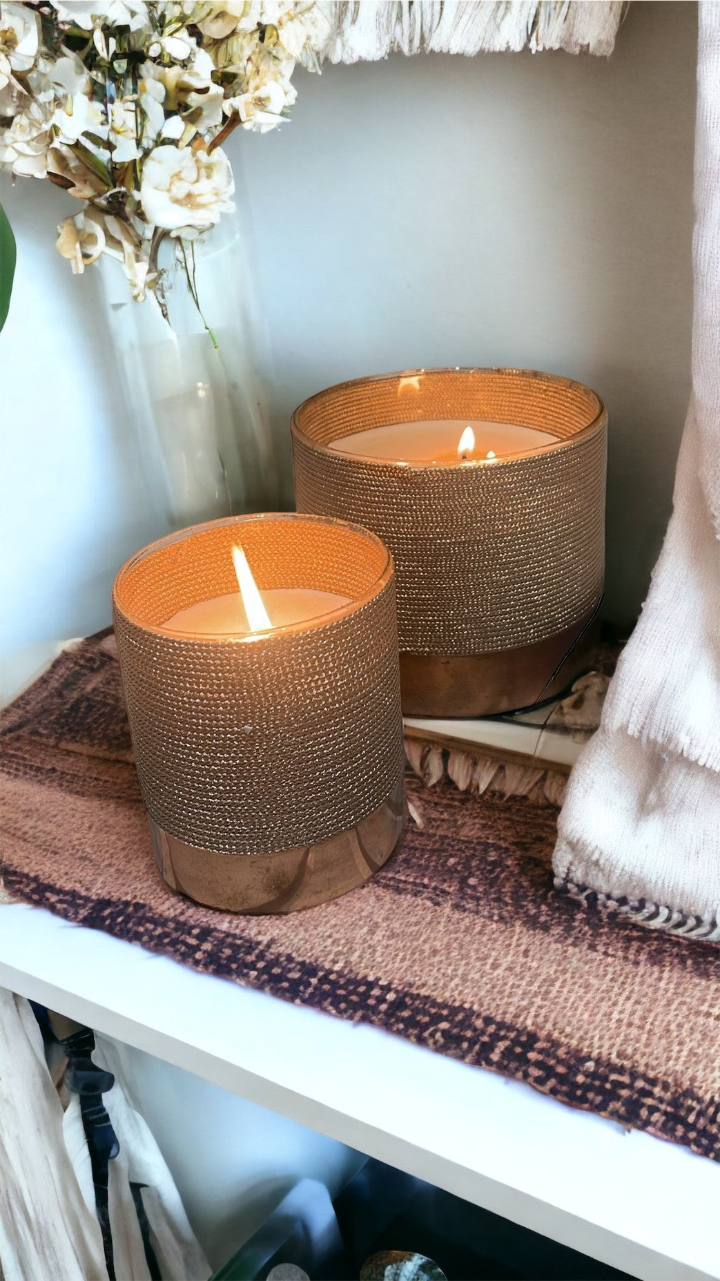 Jamila Homeware Yasmine Rose Gold Candle Set