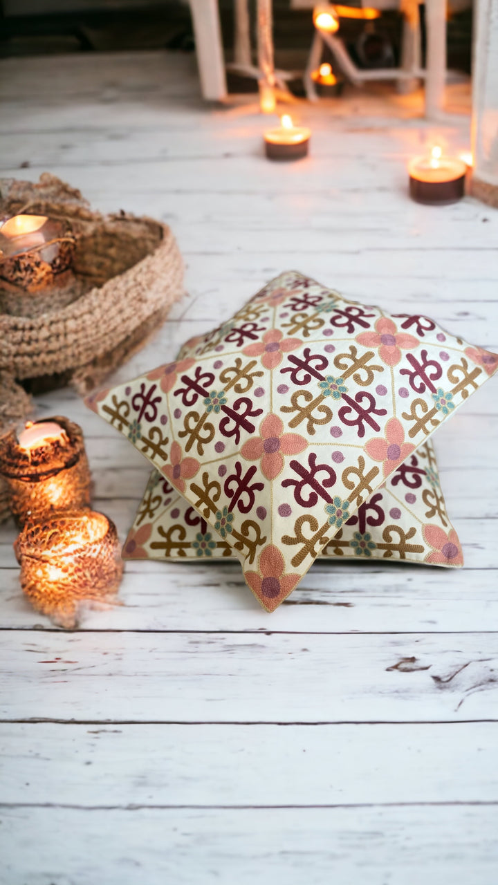 Jamila Homeware Multi Coloured Moroccan Style Cushion Cover Set